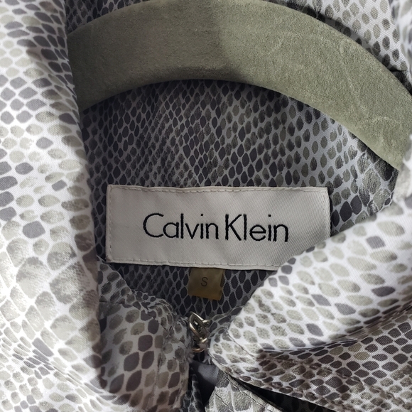 Vtg Snake Print Y2K 80's Trench Coat Rain Double Breast Mod Animal Spy Grunge  S - Picture 5 of 17